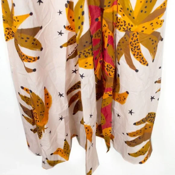 Farm Rio Creme & Brown Banana Puff Sleeve Dress - Picture 6 of 13